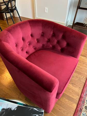Red velvet chair