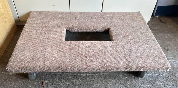 Pink Carpeted Four Wheel Dolly with 3.5” Wheels 1