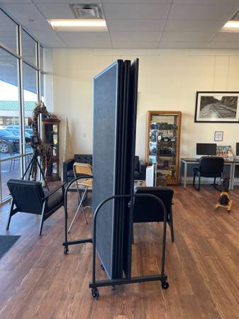 Screenflex Full Motion Folding Room Divider – Black 1