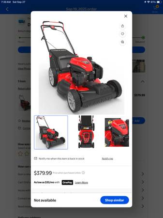 NEW Troy Bilt FW Drive Mower. TB230C. Bagger. NEW IN BOX.  ($404 New.) 1