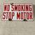 No Smoking Stop Motor Gas Station Double Sided Porcelain Sign 1 thumbnail