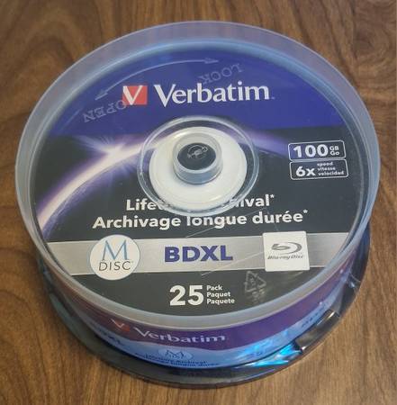 Verbatim 100GB M-Disc 6X Lifetime Archival BDXL 25-pack spindle 1