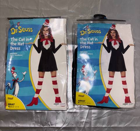 NEW Spirit Halloween Cat in the Hat Women’s Large 12-14 & XL 14-16 - $60 (Boca Raton)