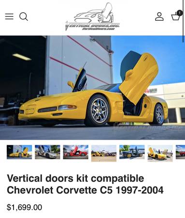 Lambo Door Conversion Kit for C5 Corvette 1997-2004 1