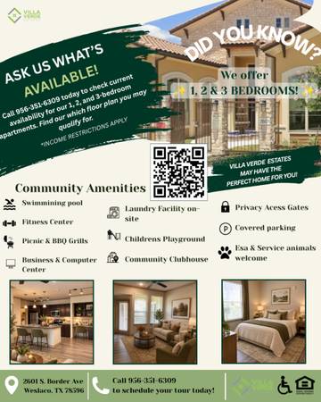 1, 2 , 3 bedrooms 1