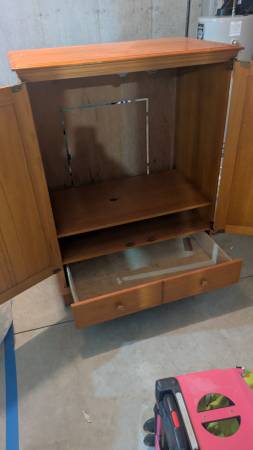 Pine storage armoire 1