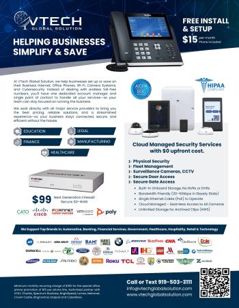 Free Office Phones + Free Setup | $15/Line |$0 Down Cloud Cameras 1