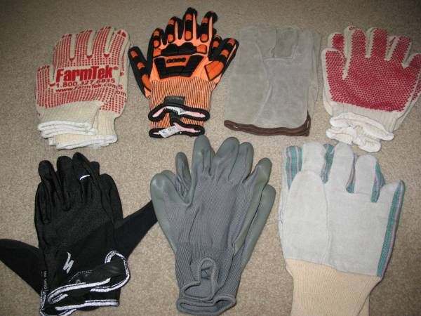 Assorted Work Gloves (8 pr, new, $10 for all) 1