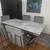 Marble Top Dining Table with 6 Grey Velvet Chairs 3 thumbnail