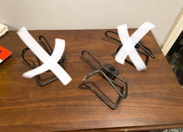 Water bottle cage, mud guard, seat 1