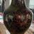 VINTAGE CHINESE CLOISONNE ENAMEL & BRASS VASE  WITH WOOD STAND 10 1/2" 2 thumbnail