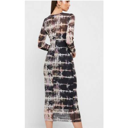 topshop tie dye midi dress Topshop cowl slip midi dress in green tie dye print