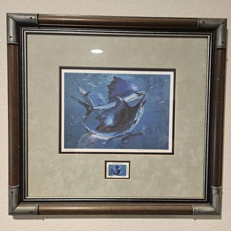GCCA 1988 Saltwater Stamp and Limited Print- Sailfish by Stan Meltzoff 1
