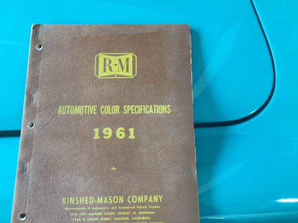 1961, 1962 & 1963 R-M Paint Chip Books - NEVER USED 1