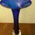 Jonathan Winfisky Art Glass Trumpet Vase Cobalt Blue Signed 10 Inches 2 thumbnail