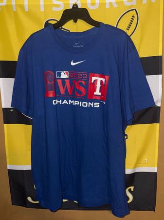 Nike MLB Baseball Texas Rangers 2023 World Series Champions T Shirt Men’s XXL 1