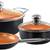 SIMPLE & Co 5PC's Copper Induction Cookware Set w/ Tempered Glass Lids 1 thumbnail