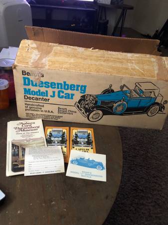 2 1934 Beams Duesenberg Model J Car Whiskey Decanters 1