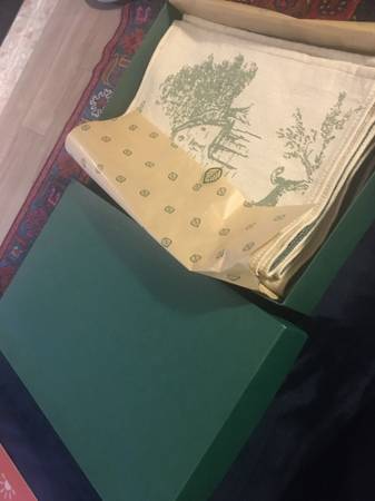 New Set 8 Simons Placemats Green Cream Rustic Scene Gift Boxed 1