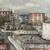Mid Century Cityscape Painting 1950s 6 thumbnail