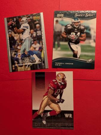NFL Terrell Owens (HOFer) - Lot of 3 Mint Football Trading Cards 1