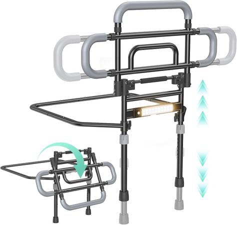 Bed Rails for Elderly Adults Safety, 180° Foldable Bed Rail with Adjus 1