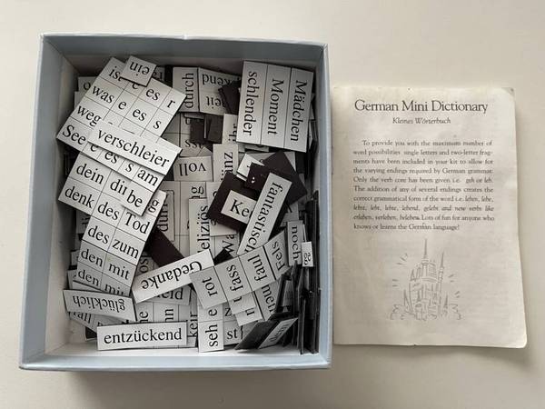 Magnetic Poetry Kit - GERMAN -  500 magnetized words 1