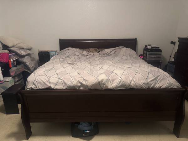 cherrywood bed for sale with mattress/box spring not included 1