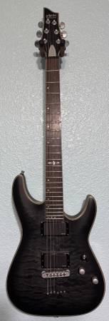 Schecter C-1 Platinum Translucent Black Guitar 1