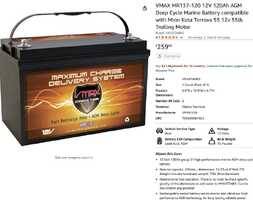VMAX MR137-120 12V 120Ah AGM Deep Cycle Marine Battery 1