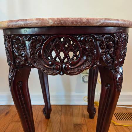 Mahogany Table w/ marble top 1