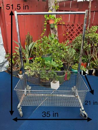 Adjustable Stocking Rack with Basket - 34 in L x 20 in W x 70 in H 1