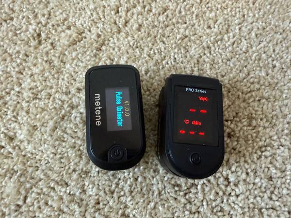 Two Fingertip Pulse Oximeter Blood Oxygen Saturation Monitors 1