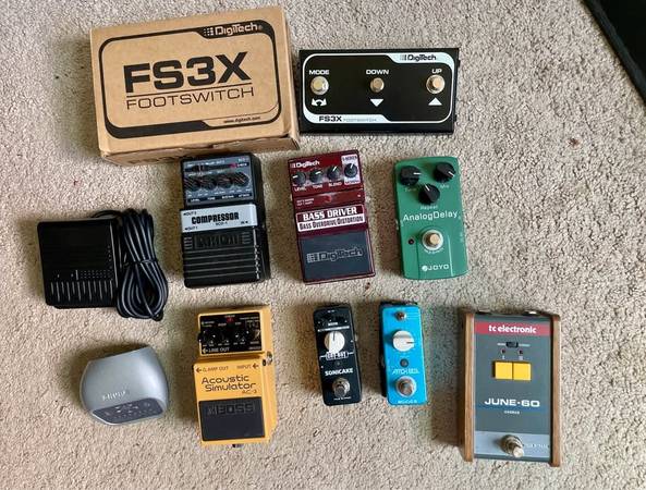 Various guitar effects pedals 1