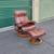 Vintage Ekornes Stressless Royal Faux Leather Lounge Chair & Ottoman 1 thumbnail