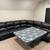 Large Black Leather Sectional Couch with Reclines 3 thumbnail