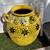 Large Terracotta mirrored pot vase urn yellow green mosaic flower pot vase with 3 thumbnail