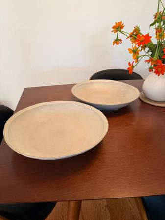 2 New Large Stoneware Serving Bowls 1