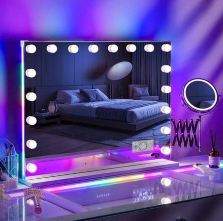 VANITII Vanity Mirror with Lights busbs & 10X Lighted Magnified 32"* 23" Large H 1
