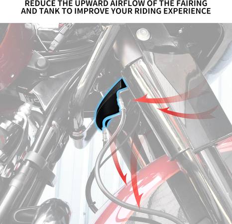 Black Lower Triple Tree Wind Deflector for Harley Touring Electra Stre 1
