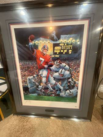 John Elway Signed Print Denver Broncos 1