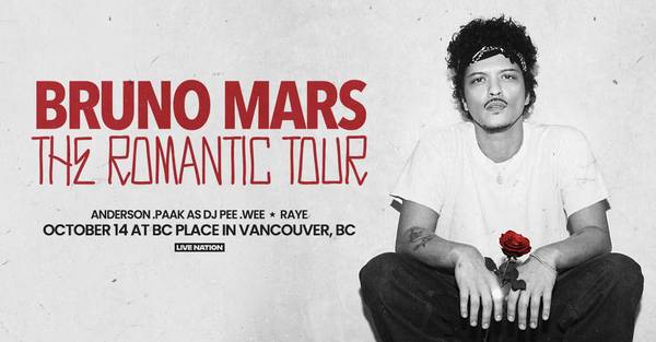 Bruno Mars - Wed., Oct.14th - Lower Bowl 1