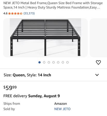 Queen size metal bedframe 1