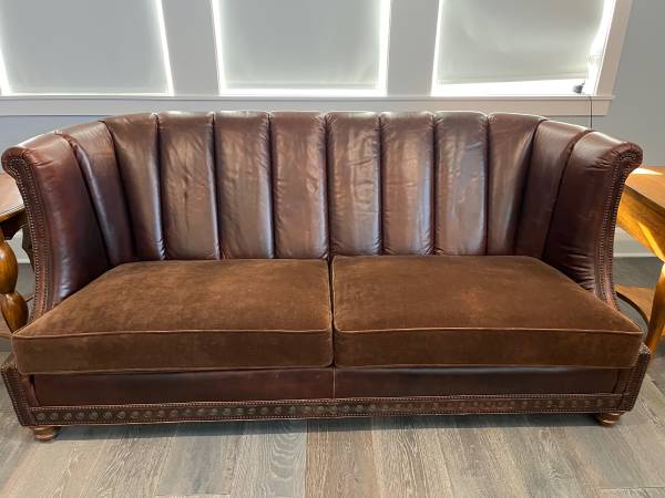Leather/ Fabric sofa 1