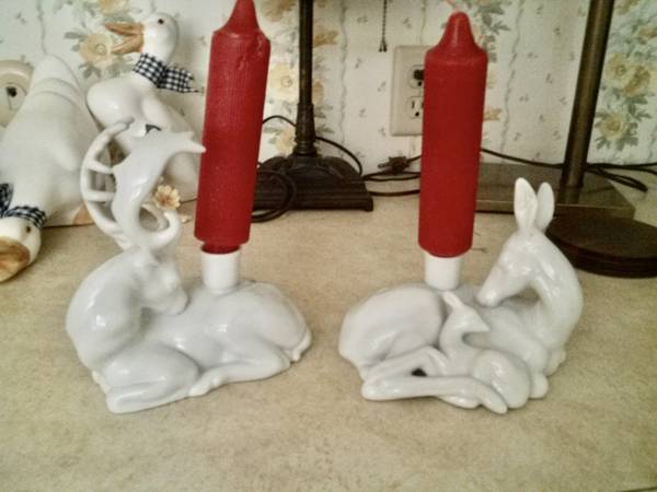 Retro Reindeer candle holders 1