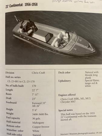 Chris craft 1956 23 foot Continental for sale - boats - by owner