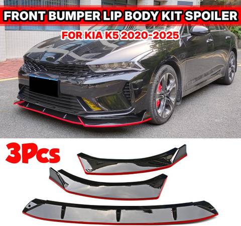 Front Bumper Lip Fit for Kia K5 GT-Line 2020-2025,Front Splitter,Red 1