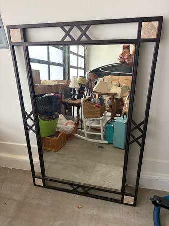 Rectangular Outdoor Mirror with bronze finish 1