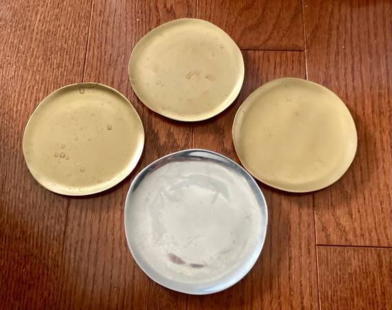 Set of 4 Metal “Candle Plates” 1
