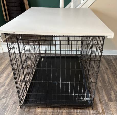 42” Collapsible metal dog kennel/crate, topper, & 2 k9 ballistic beds 1